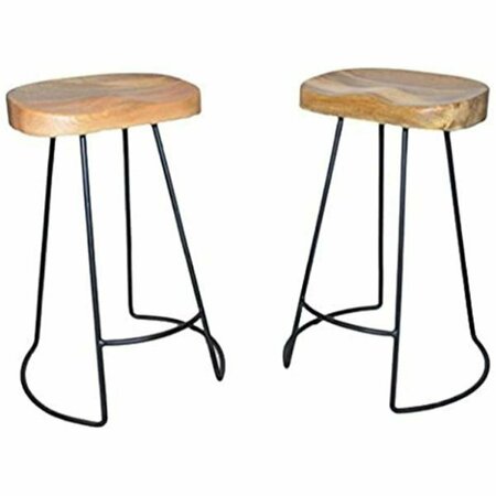 CAROLINA 25 in. Saga Counter Stool Natural & White - Set of 2 CF2411NMNGWHT